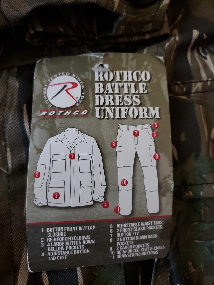Rothco Military BDU Shirt Tactical Uniform Smokey Branch Camouflage Jacket NWT - Image 4 of 4