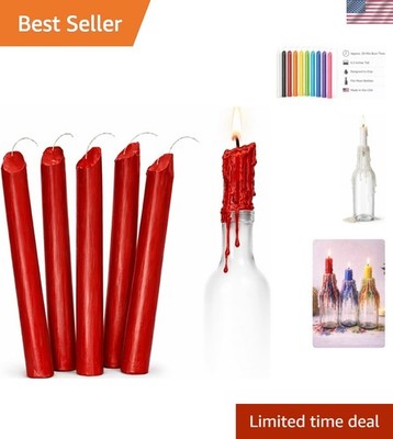 Red Drip Candles 6 Pack   Unscented Wax Candle Sticks for Weddings, Parties, ...