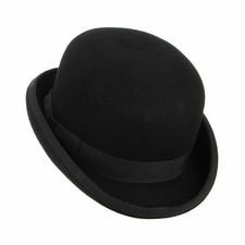 100 Wool Men's Black Bowler Hat Gentleman Gentleman Hat Fedora Classic Casual