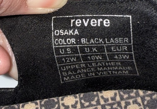 Scarpe comode REVERE Osaka Mary Jane mocassino in pelle nero cuscino orto largo 12 - Foto 12 di 15