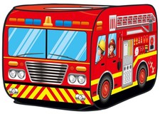 Kids Pop Up Play Tent - Fire Truck Playhouse, Indoor/Outdoor Fun, Easy Setup