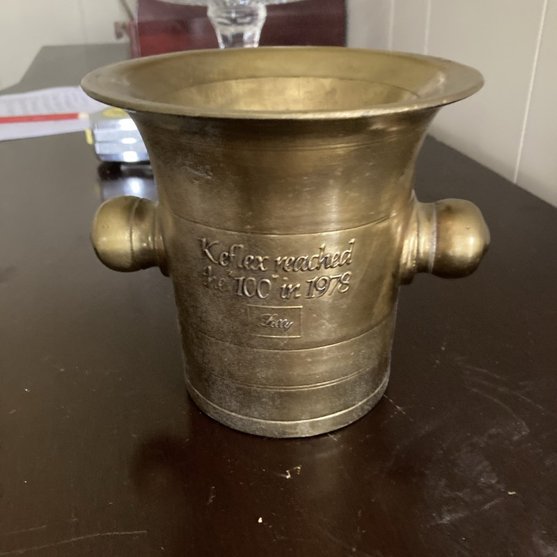 Brass Apothecary Pharmacy Mortar Keflex 1978
