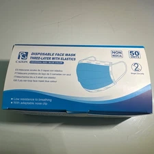  Disposable 3-ply Face Masks for Adults/kids  (Blue), Pack of 50 Non-Medical 