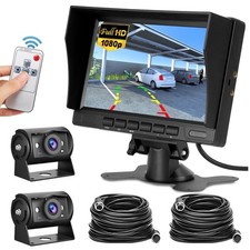 Hikity 7'' Backup Camera Monitor Kit, Dual RV Reverse Camera System for Truck...