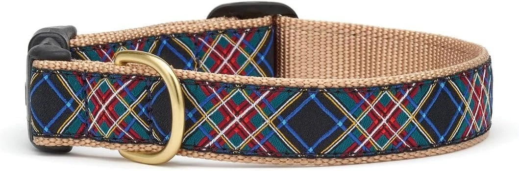Black Tartan Dog Collar Small Fits 915 Inch Neck 1 Inch Wide Pet Neckband