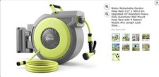 Retractable Hose Reel 1/2” x 30m+2m Upgraded  H/Duty Automatic Wall Mount Hose
