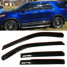 IN-CHANNEL Smoke Window Visor Sun Shade Rain Guard Fit 2011-2019 Ford Explorer