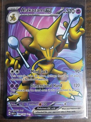 Pokémon TCG Alakazam ex #188/165 SV: Scarlet & Violet 151 Ultra Rare Holo