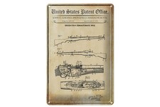 Blechschild Patent 20x30 cm Entwurf für ein halbautomatisches Gewehr Deko Schild