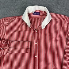 Ralph Lauren Purple Label Shirt Men 16.5 Red Stripe Contrast Collar French Cuff
