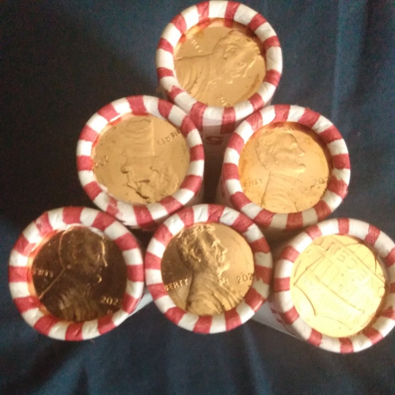 2023 D Lincoln Shield Cent Penny -  6- Loomis Bank Rolls - BU Sealed Rolls of 50