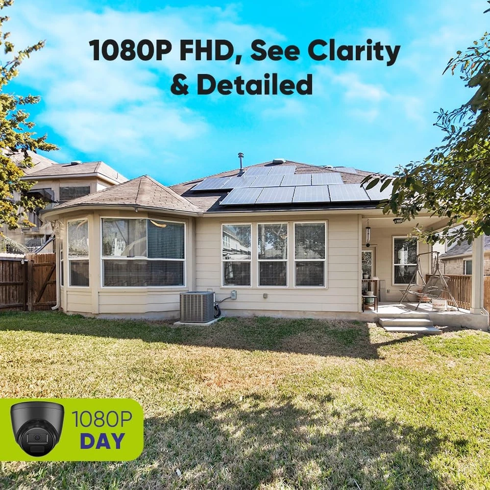 1080p Wired Home Security Camera with EXIR Night Vision, IP66 Waterproof for ... - Image 2 of 4