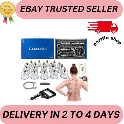 Cupping Therapy Set 19 Massage Cups for Back Pain Relief Physical with Hand Pump