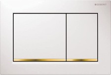 Geberit 115.080.KK.1 Omega30 Toilet Dual Flush Plate, White/Gold