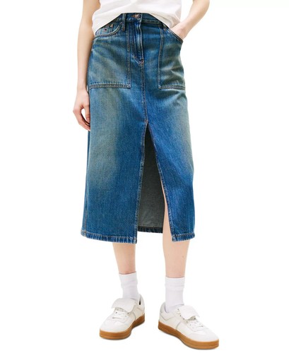 Tommy Jeans Spódnica damska Rozmiar 27 Claire Bawełna Przód-Rozcięty Denim - Zdjęcie 2 z 6