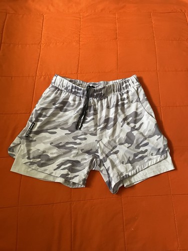 Youngla Shorts Herren Large grau Tarnmuster Athletik Training Training schnelltrocknend Mesh