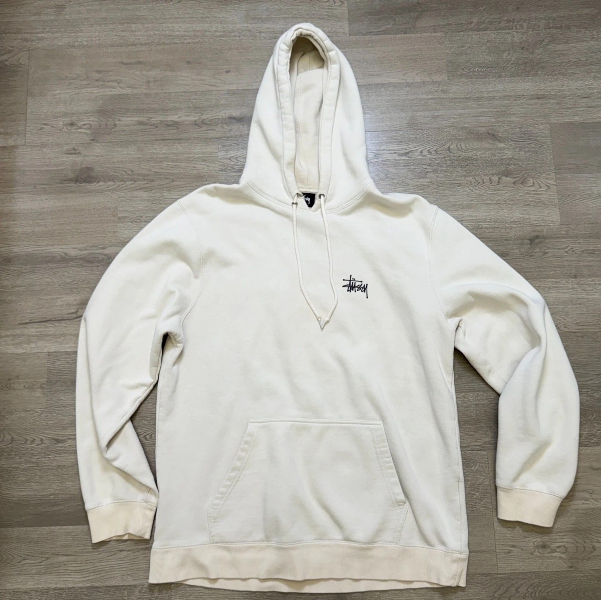 Stussy Pigment Dyed Hoodie Mens XL Big Logo Faded Streetwear