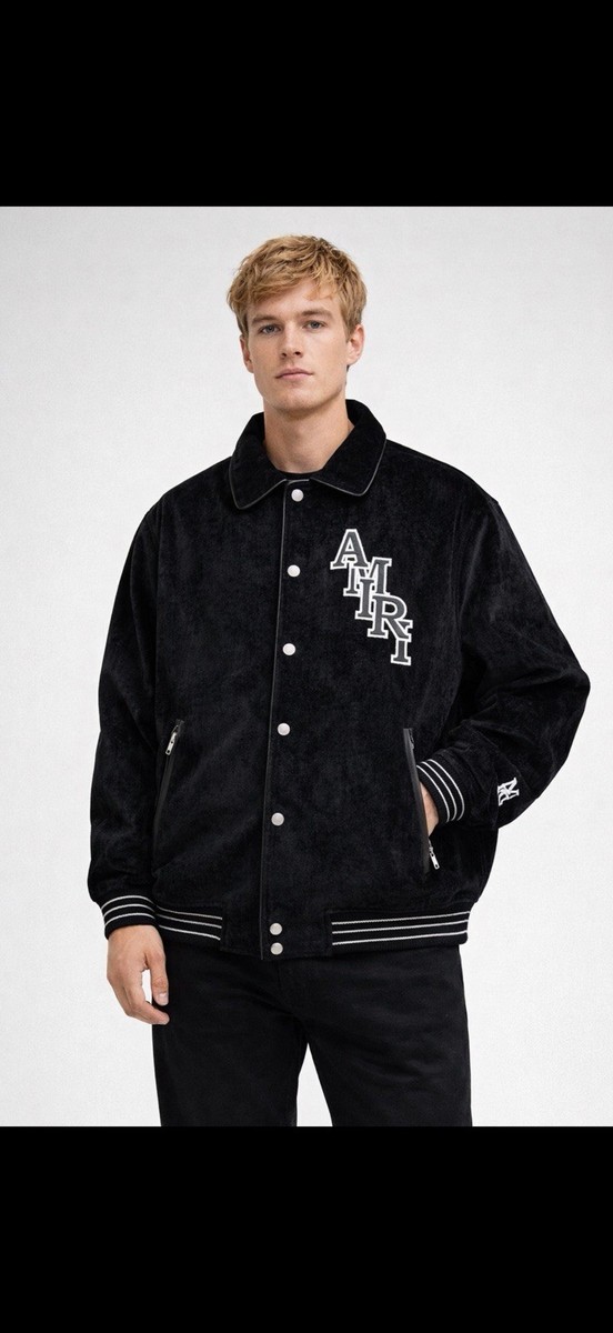 Amàri BLACK スタジャン sizeM Amiri Leather varsity Jacket Cotton In Black XXL size | eBay