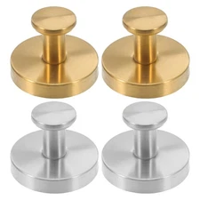 4 Pcs Household Adhesive Hooks Stainless Steel Hat Towel for Bathrooms