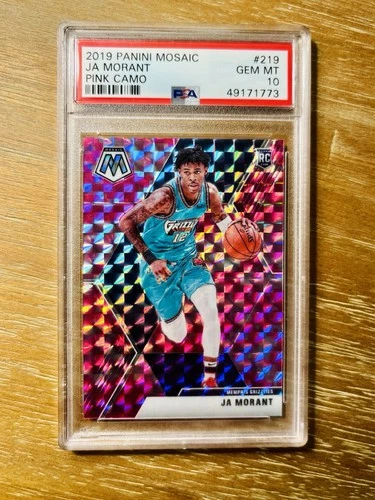 2019 Panini Mosaic Ja Morant Pink Camo Rookie RC PSA 10 GEM MINT Grizzlies