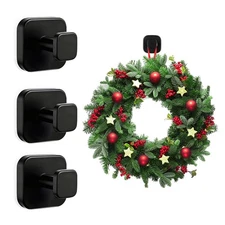 3 PCS Suction Cup Hooks for Wreaths, Towel Robe Hooks for Shower Bathroom, Re...
