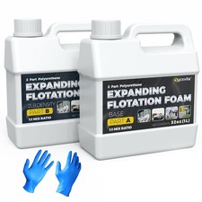 2 Quart Kit Marine Flotation Foam with Gloves, 2 Lb Density 2