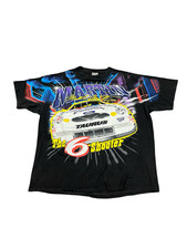 Vtg 1999 Mark Martin The 6 Shooter NASCAR AOP T Shirt 2XL Tultex Valvoline Roush