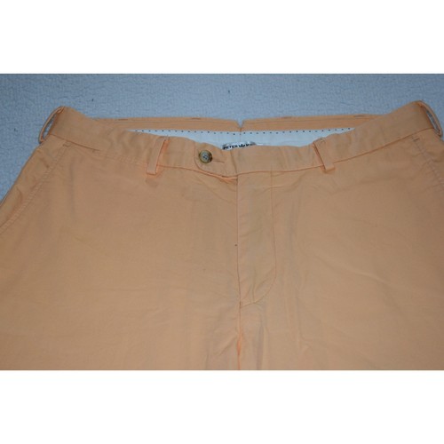 Peter Millar Mens Size 35 Golf Shorts Khakis Chinos Flat Front Orange Cotton - Picture 2 of 4