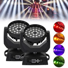 2Pcs 36 x 10W RGBW 4in1 LED Zoom Moving Head 360W Wash Stage Light DMX 15CH