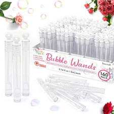 160 Pack Bubble Wands Bulk, Party Favors for Weddings, Anniversaries, Celebratio