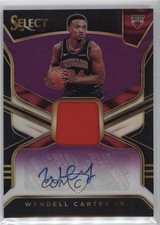 2018 Panini Select Rookie Jersey Purple Prizm 63/99 Wendell Carter Jr Auto 0j15