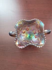 Pretty Lavender Northwood Carnival Glass Fruits & Flowers Bonbon