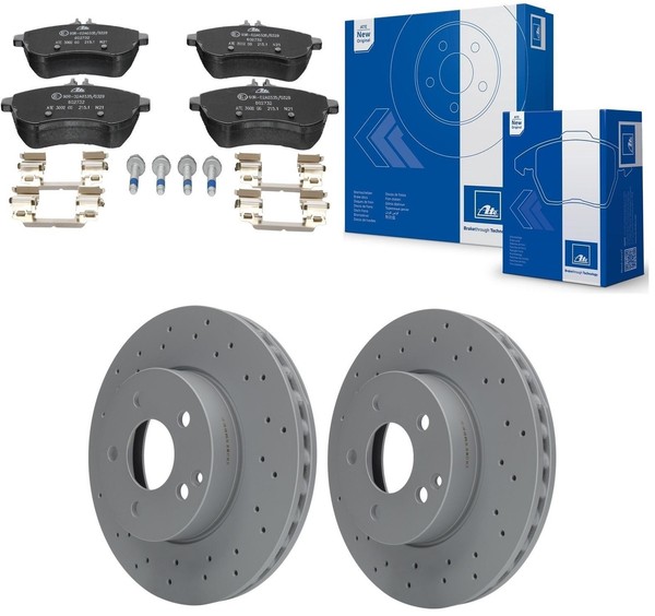 ATE Gelochte Bremsscheiben 295Mm + BelÄGe Vorne FüR Mercedes C-KLASSE W204 S204-image