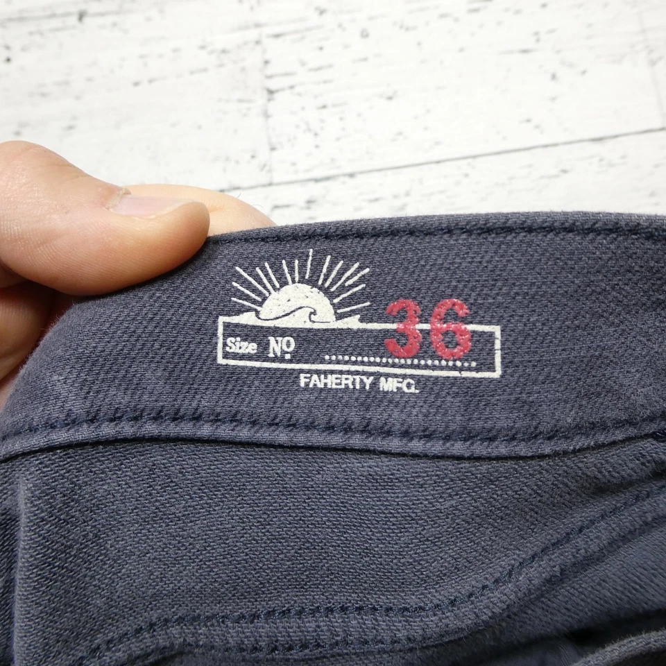 Pantalones Faherty para Hombres 36 Carbón Elastizado Terry 5 Bolsillos Tejido Suave Denim Cómodo Foto 3 de 4