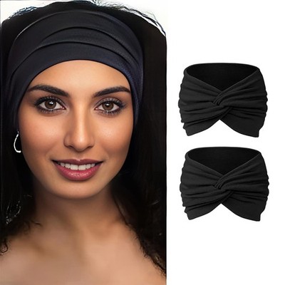 2 Stück Haarband Stirnband Damen Extra Breit Haarbänder Headband Elastische H...