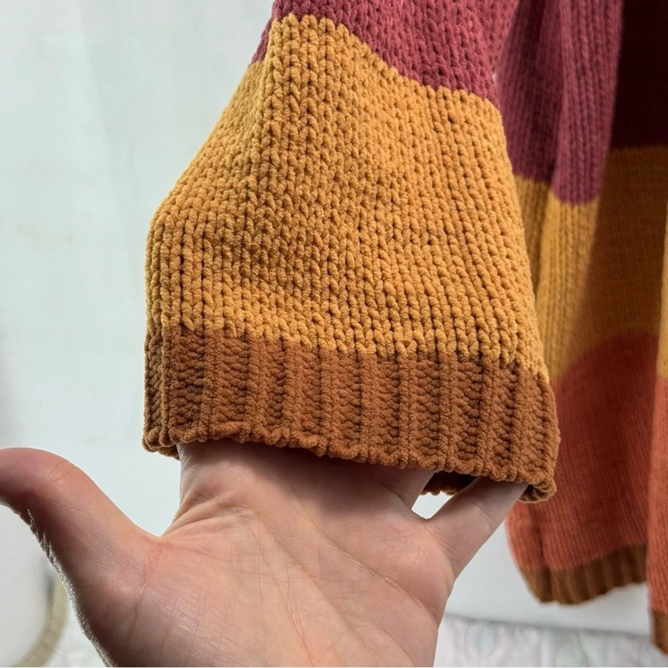 Umgee Women’s Large fall colors Striped Open-Front Cardigan Sweater - Image 4 of 4