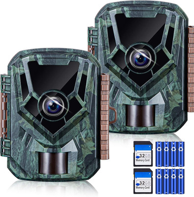 2 Pack Trail Cameras 36MP 2.7K, 32G SD Card and 8AA Batteries, Game Camera with