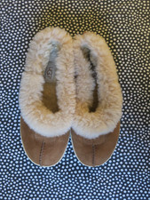 UGG Rylan Slippers Leather Sheepskin Lined Moccasins in chestnut brown