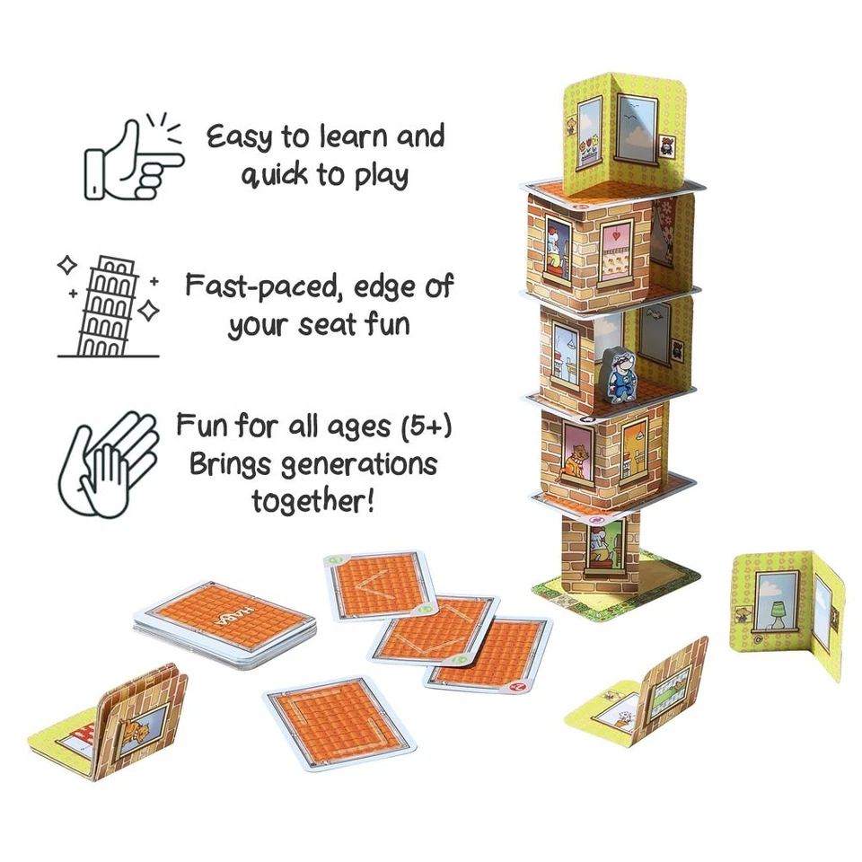 HABA Rhino Hero A Heroic Stacking Card Game for Ages 5 and Up - Image 2 of 4