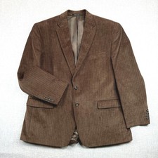 Chaps Brown Fine Wale Corduroy Sport Coat Blazer Men 46R Classic Academia Prep