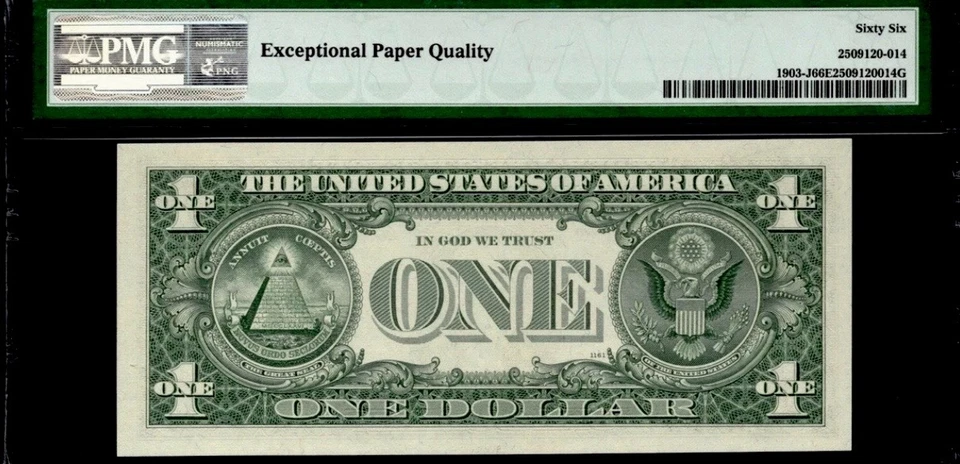 1969 $1 FRN KANSA CITY. FR: 1903-J. PMG Graded: 66 EPQ. NICE S/N. - Image 2 of 2