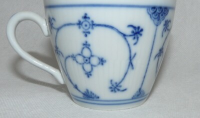 Kalk Eisenberg indisch blau Strohmuster made in GDR Kaffeetasse 7 x 6,5 cm
