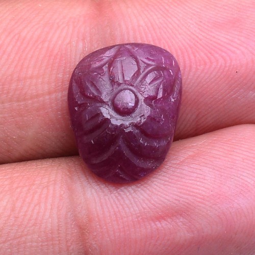 9.60 Cts Natural Ruby Untreated Rare Moghul Carved Exclusive Loose Gemstone - Picture 2 of 7