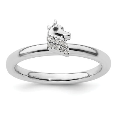 Sterling Silver Stackable Expressions Unicorn Diamond Ring Sterling Silver Stackable Expressions Unicorn Diamond Ring