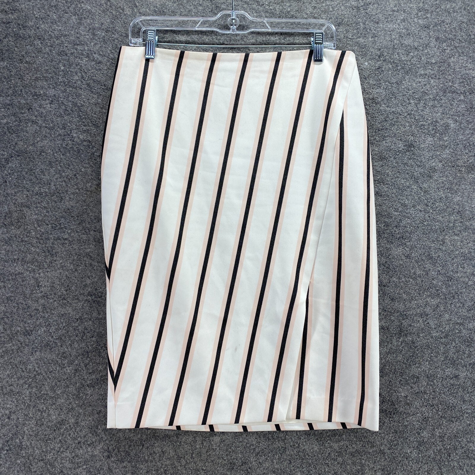 White House Black Market Womens Gray Striped Pencil Skirt Size 8 Mid Rise Lined