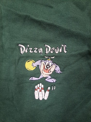 Rare Vintage Dizzy Devil Sweatshirt Bowling Tiny Toons Adventures Embroidered - Picture 2 of 11