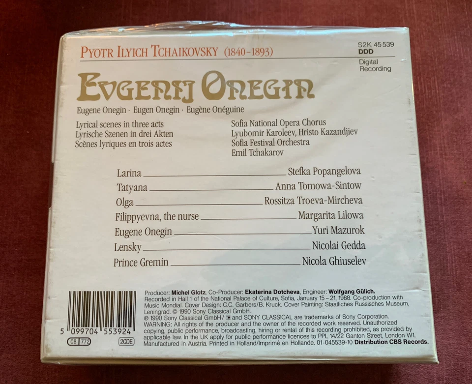 Tchaikovsky : Eugene Onegin (1840-1893) -  2 CD Box Set - NEW SEALED - RARE - Image 3 of 3