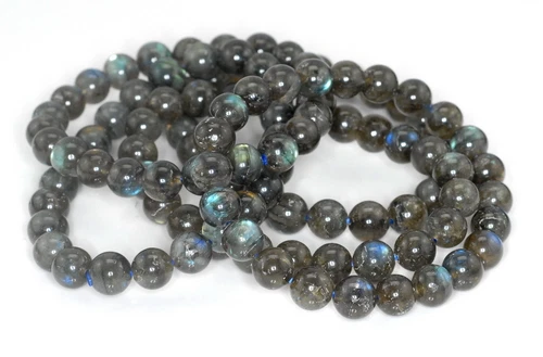 7-8 MM SCHÖNHEIT LABRADORIT EDELSTEIN RUND KLASSE A LOSE PERLEN 7 Zoll - Bild 4 von 4