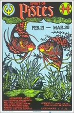 Pisces Zodiac Sign Blacklight Poster 23" x 35"