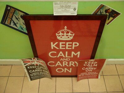 ''KEEP CALM & CARRY ON'' W2 inspirierte Luftangriffsposter letzte paar JETZT LÖSCHEN V GÜNSTIG